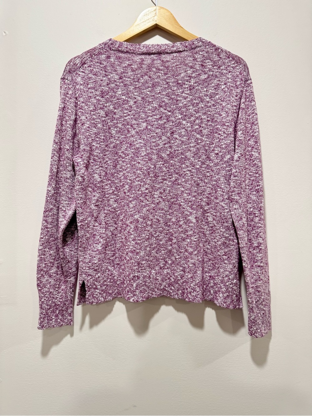 J.Crew Marled‎ Pink Purple Crewneck Beach Sweater Size M - Picture 2 of 4